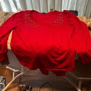 Red shirt with silver stones